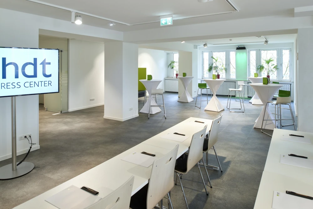 Seminar- und Workshopraum im HDT Congress Center Essen mit flexibler Bestuhlung.